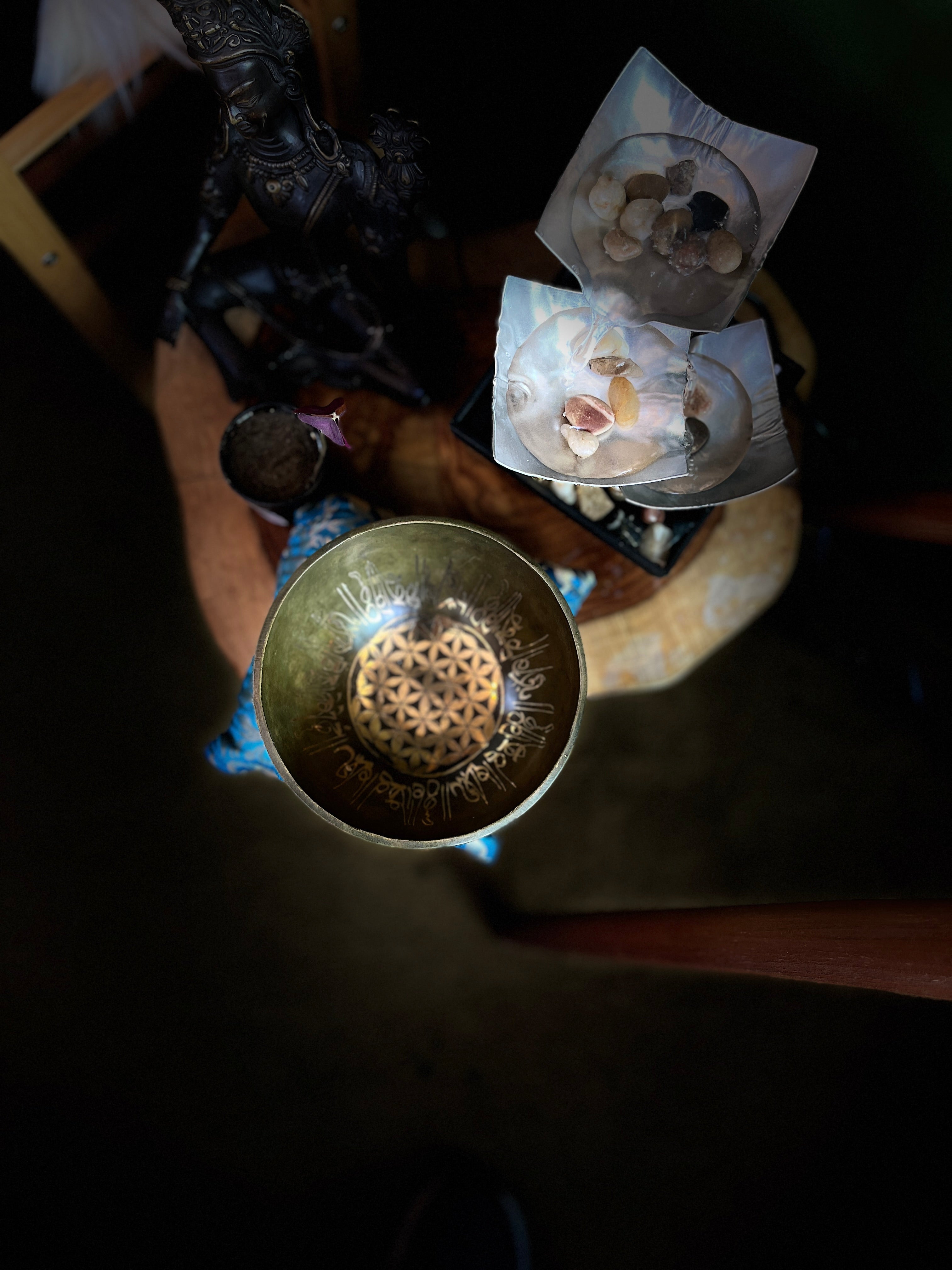 hand made seven metal Tibetan singing bowls