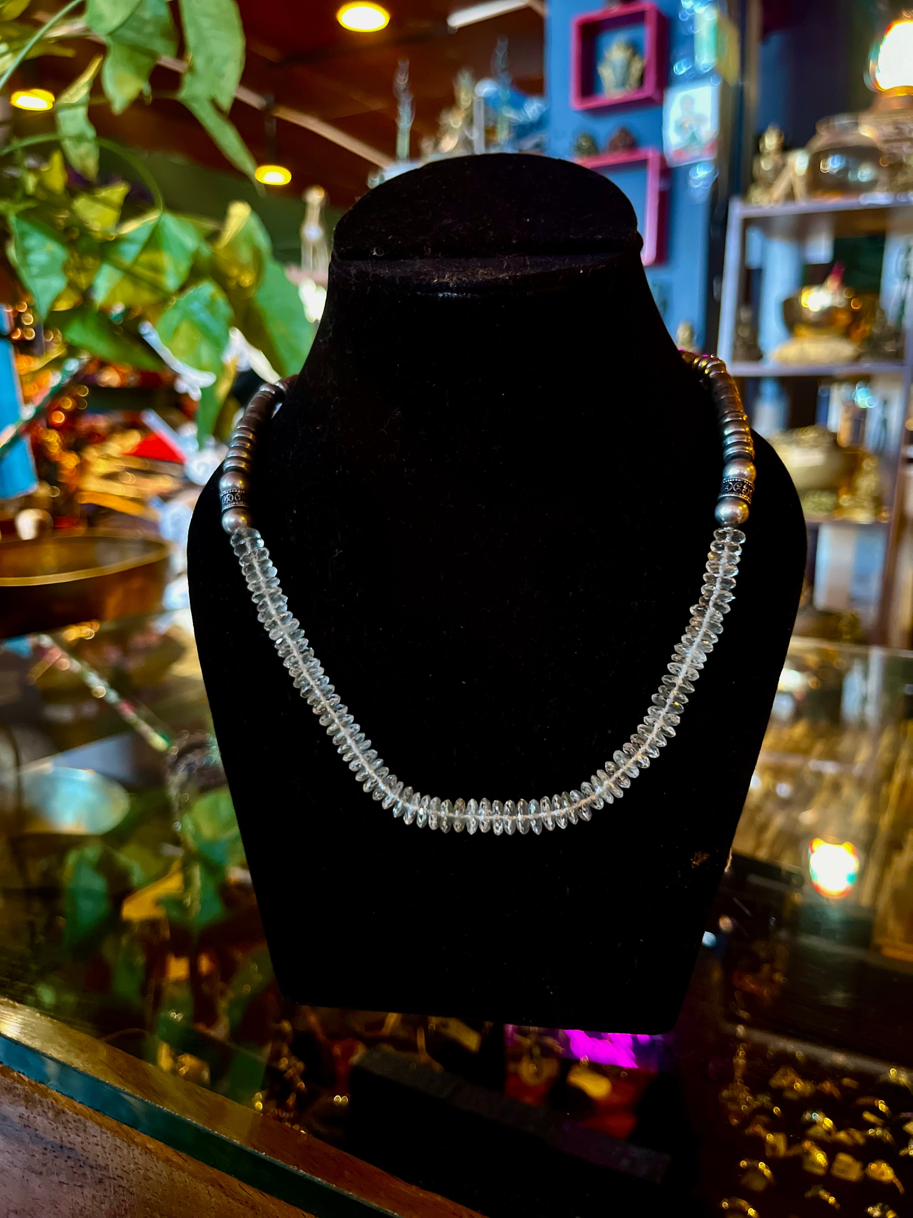 Exquisite Aquamarine Necklace with Handmade Silver Accents