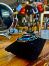 Exquisite Oxidized Silver Bangle with Lapis Lazuli & Turquoise