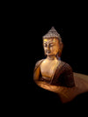 Elegant Buddha Head with Intricate Engraved Brass Statue