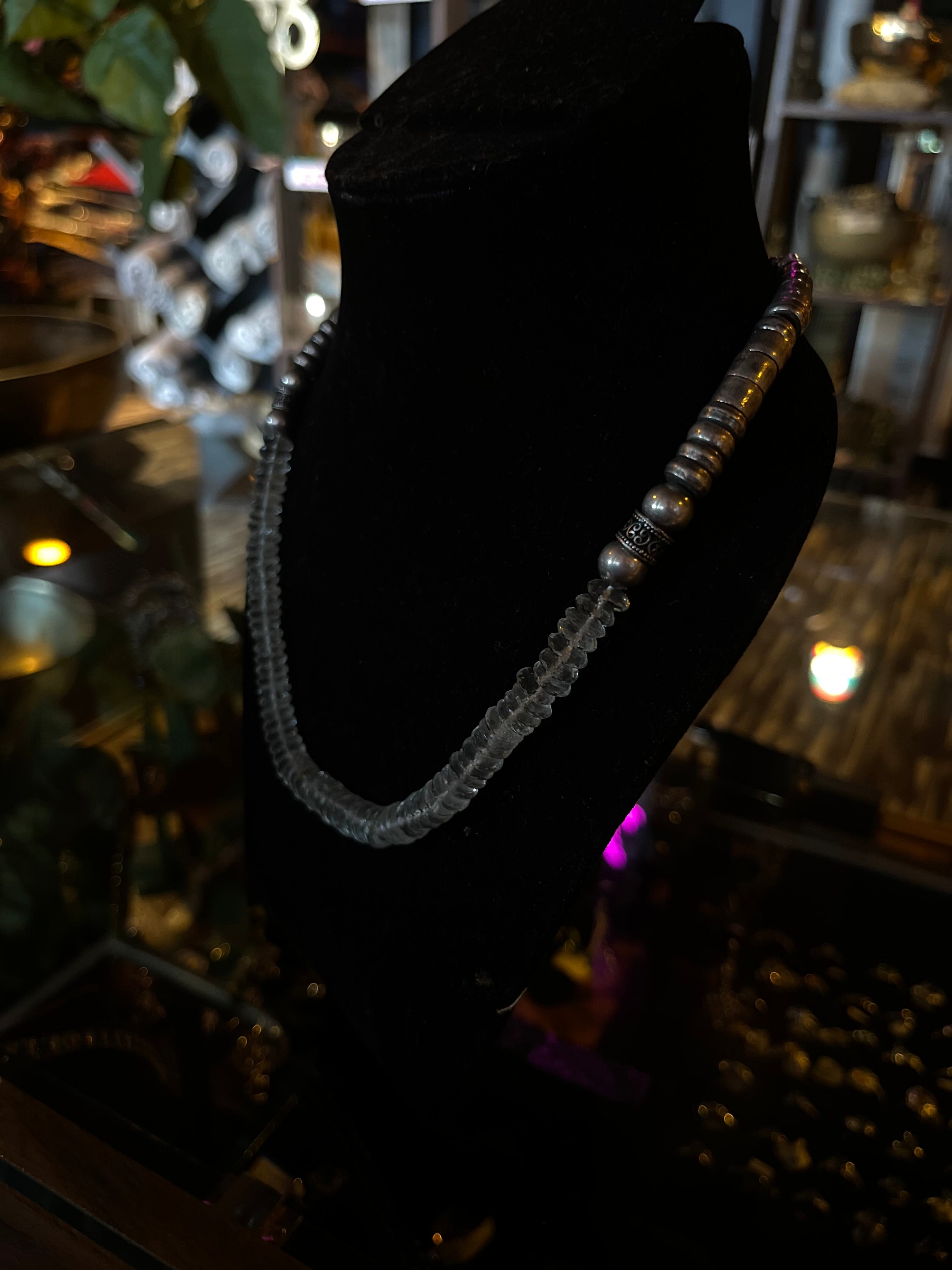 Exquisite Aquamarine Necklace with Handmade Silver Accents